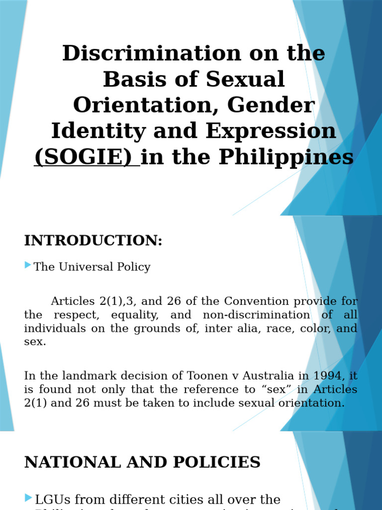 Discrimination On The Basis of Sexual OrientationJ | PDF
