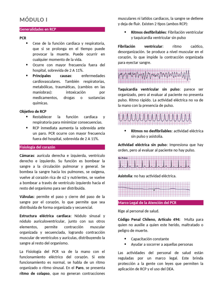 MÓDULO I Curso RCP y DEA | PDF | Corazón | Reanimación cardiopulmonar