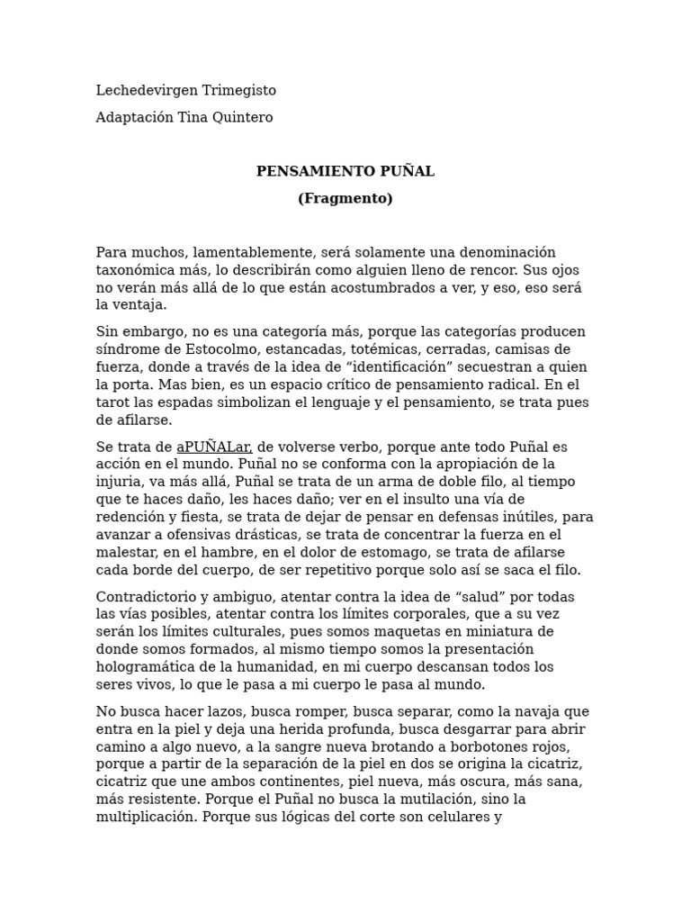 Pensamiento Puñal | PDF
