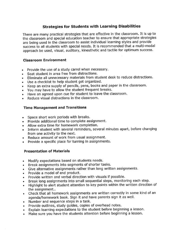 Teaching Strategies For Students With Visual Impairments Pdf