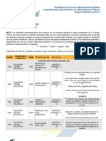 Recomendaciones Profesores 2012-2 ConsejerosAP FCPyS