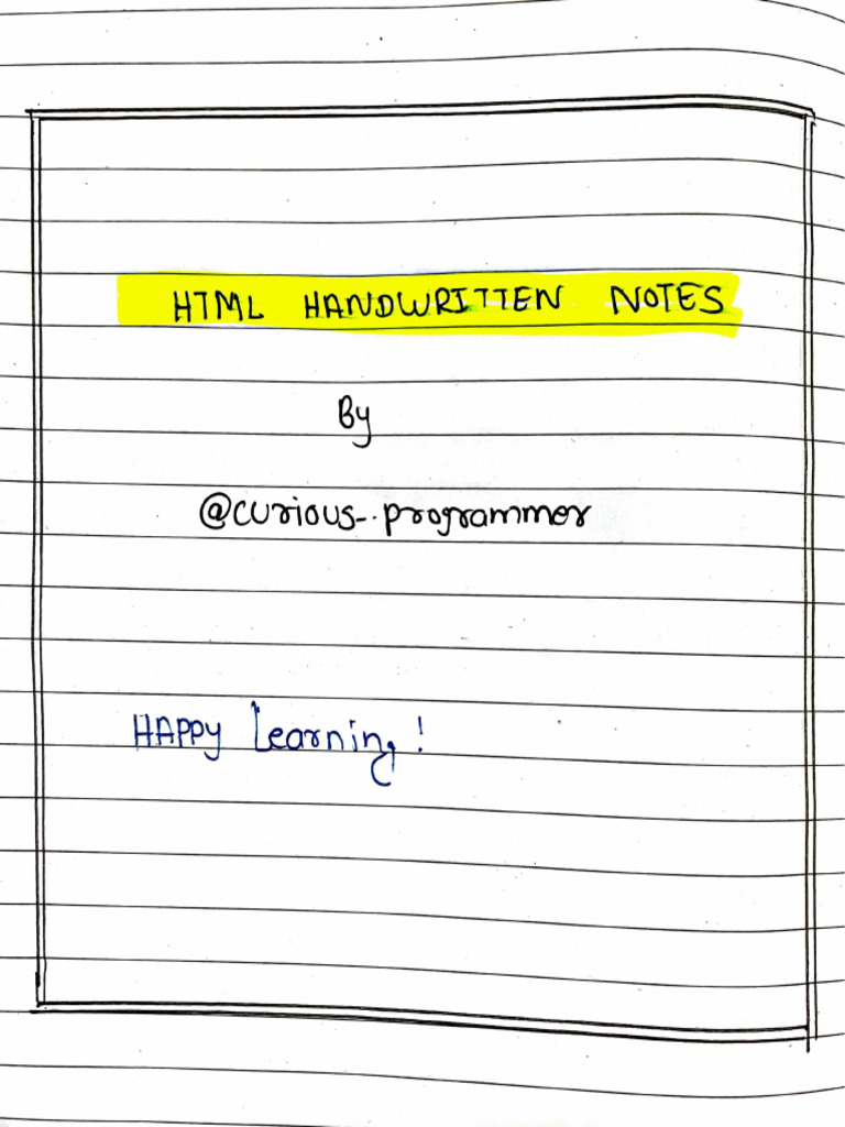 HTML Handwritten Notes | PDF