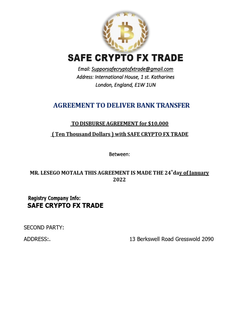 Safe - Crypto - FX Trade Contract Agreement | PDF