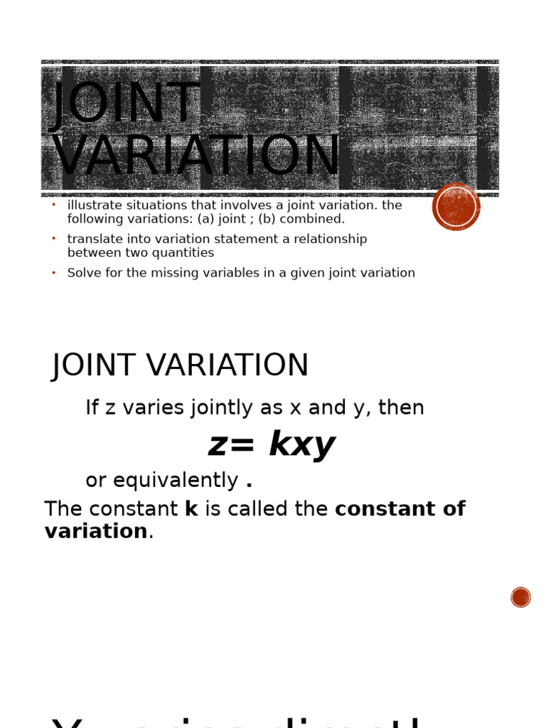 Jointandcombinedvariation 240413005610 338934af | PDF | Mathematics ...