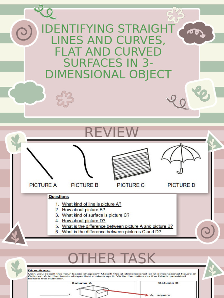 GRADE 2 CONSOLIDATION LESSON 23 Identifying Straight Lines and Curves, Flat and Curved Surfaces