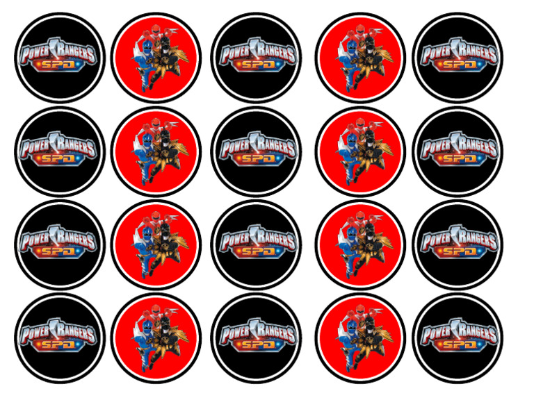 Etiqueta Redonda 5 CM Power Ranger | PDF