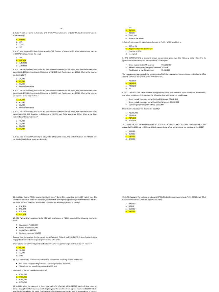 MCIT Rate and Tax Calculations 2024 | PDF | Taxes | Income Tax