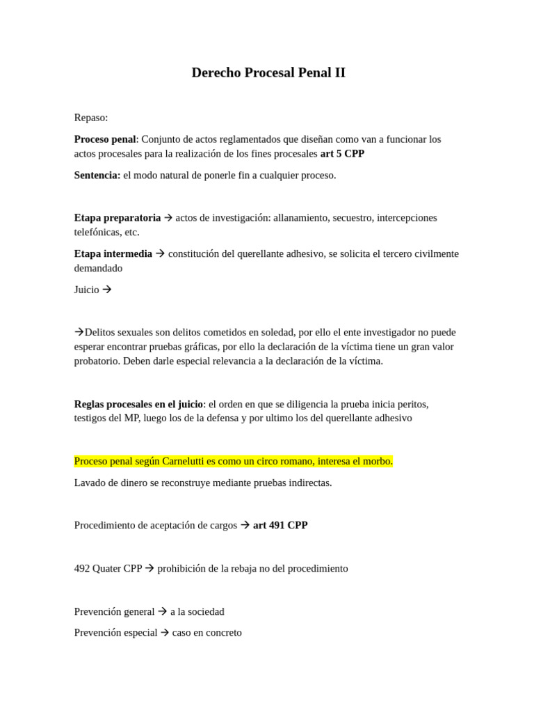 Derecho Procesal Penal II | PDF