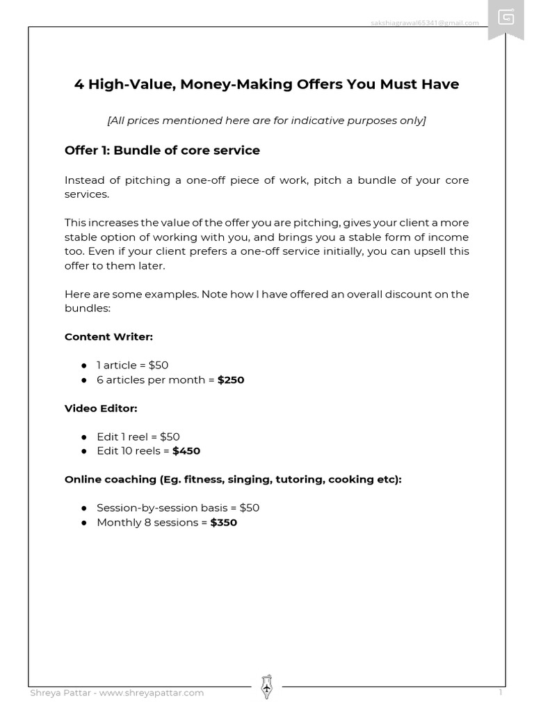 Mini-Guide 1 Money-Making Offers | PDF