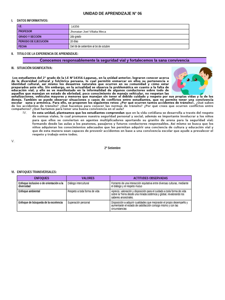 2° Grado - Unidad de Aprendizaje N°06 | PDF