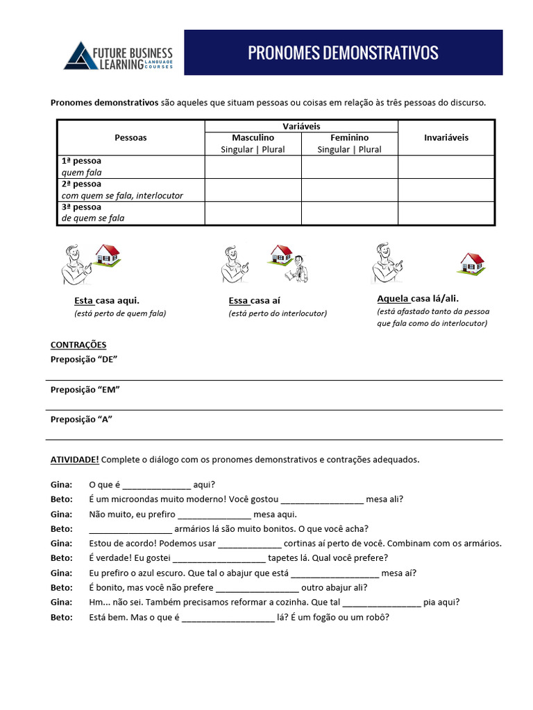 Pronomes Demonstrativos - Exercicios | PDF