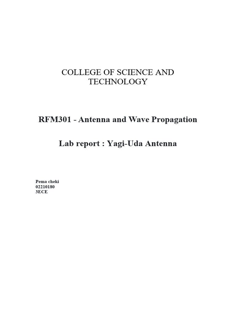 Yagi Uda Antenna | PDF