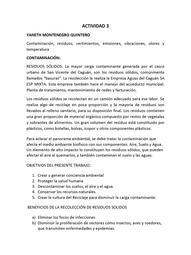 Gestión de Residuos en San Vicente | PDF | Residuos | Entorno natural