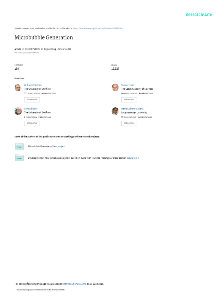 Microbubble Generation | PDF