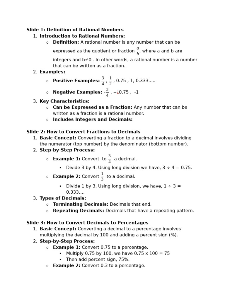 Converting Fraction To Decimals and Vice Versa | PDF