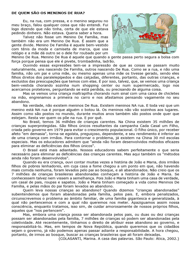 DE QUEM SÃO OS MENINOS DE RUA | PDF