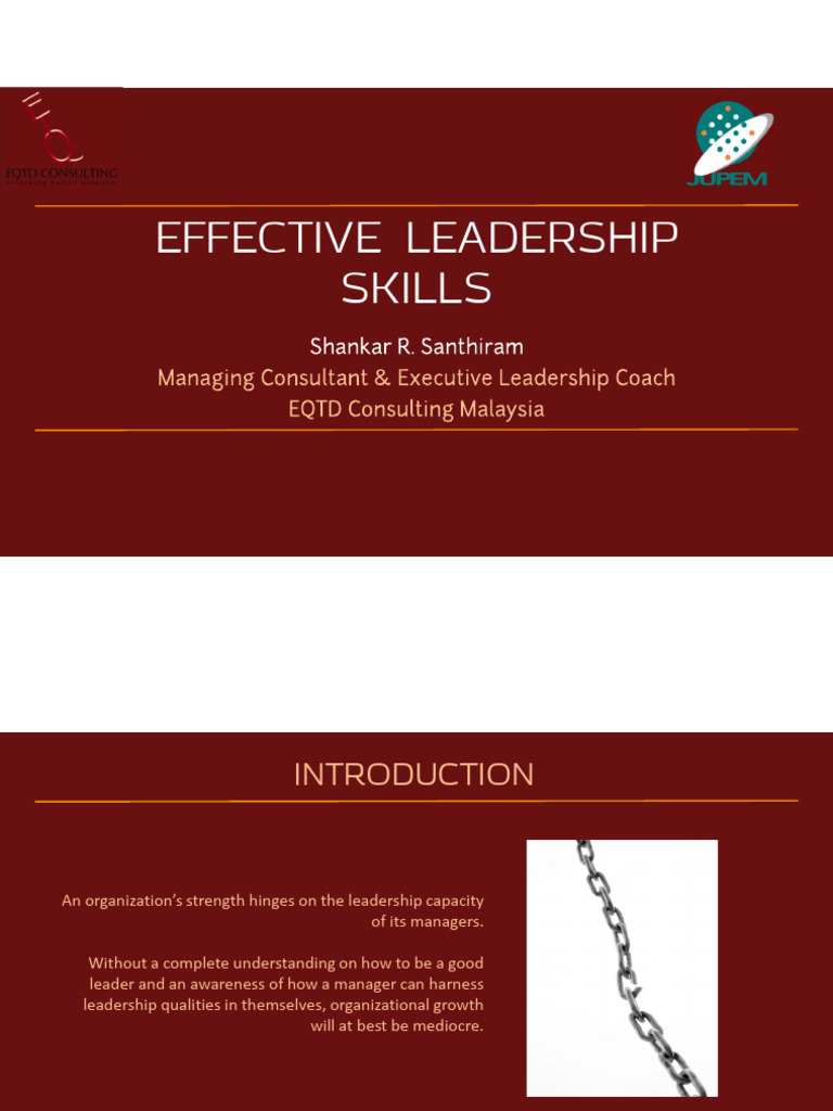Effective leadership skills pdf