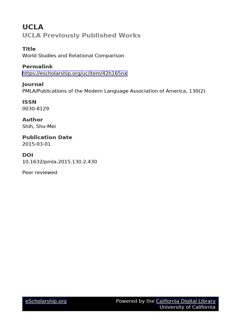 World Studies and Relational Comparison | PDF
