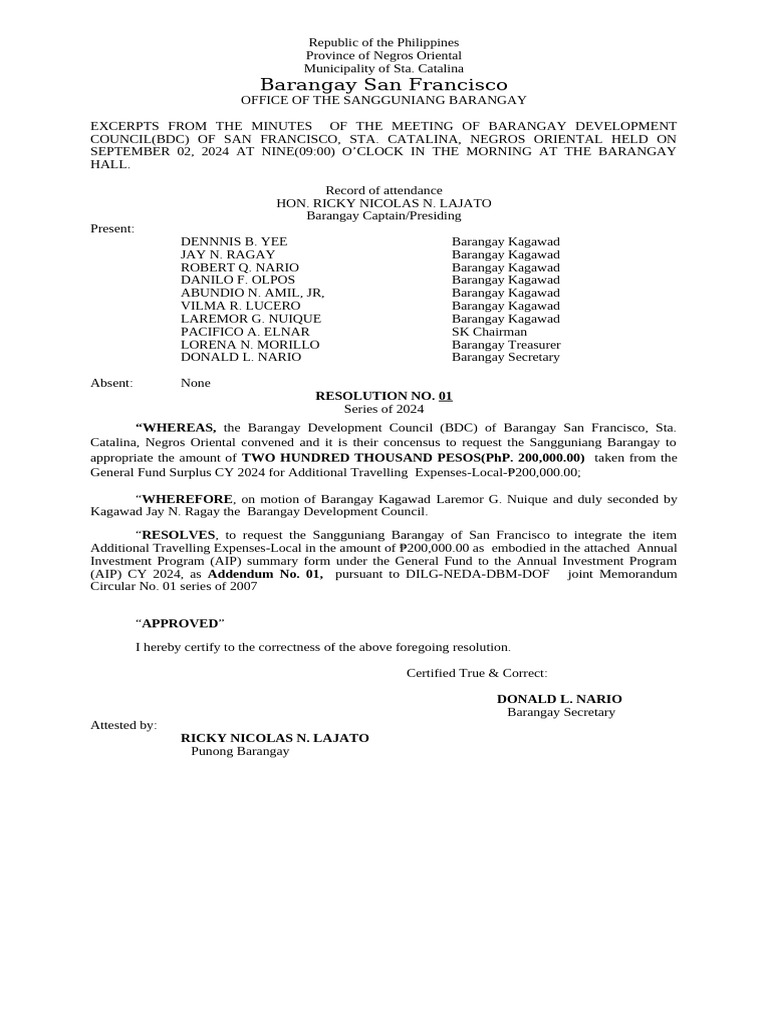 Addendum BDC Resolution 29 | PDF