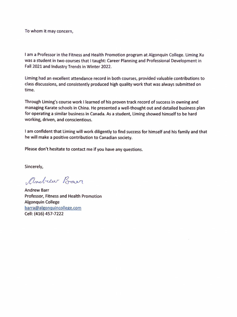 Liming Letter | PDF
