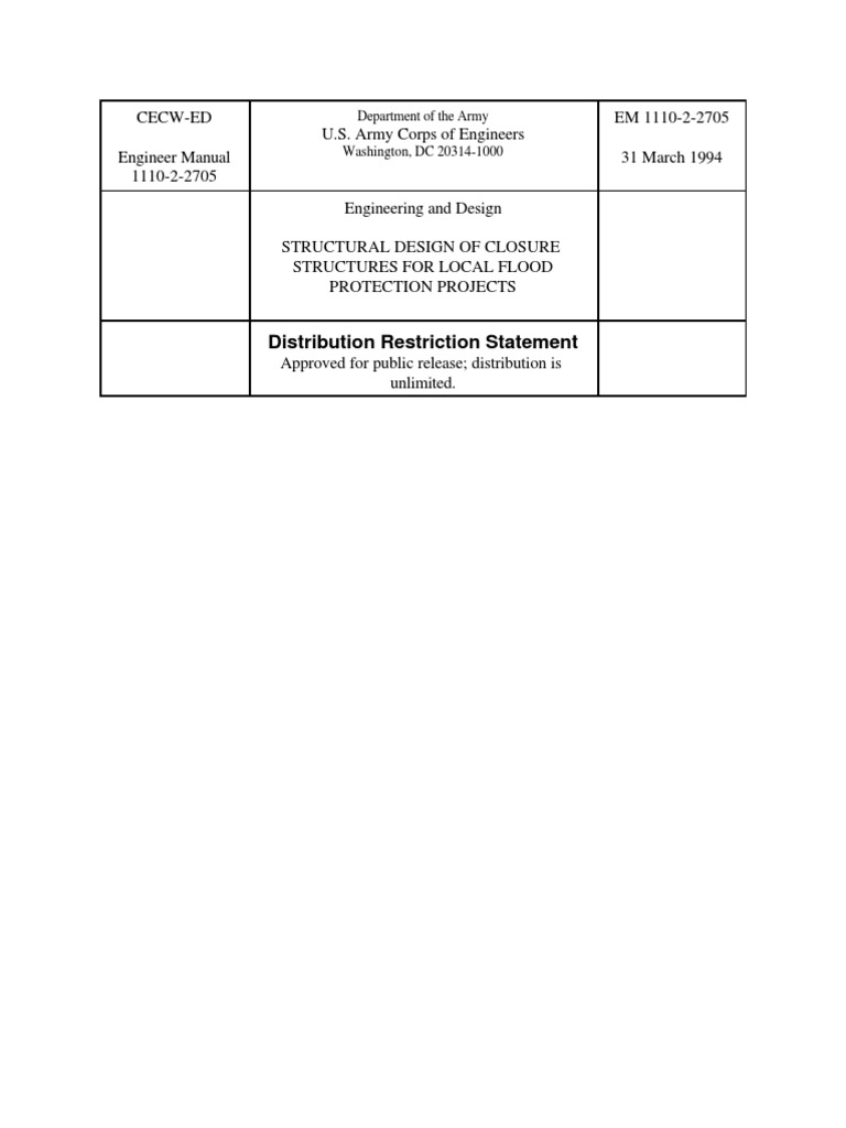 Structural Design of Closure Structures For Local Flood Pro | PDF