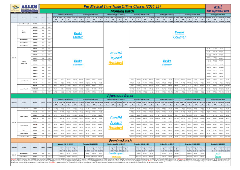Horaire des Séances de Doubt Counter | PDF