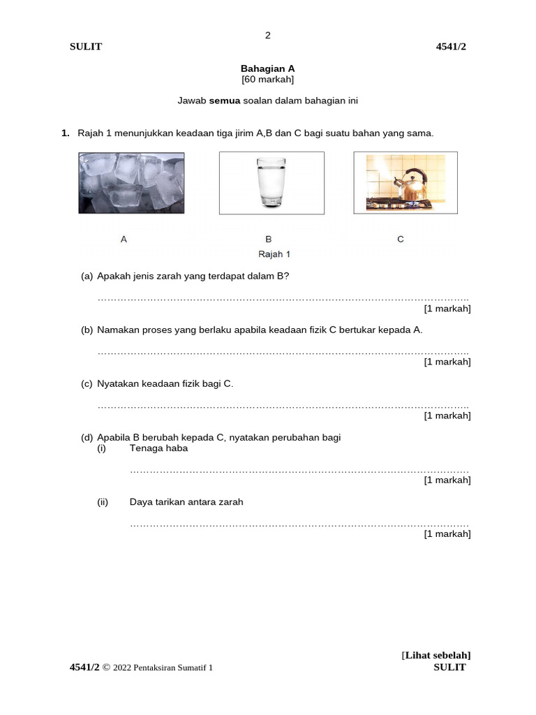 PEPERIKSAAN SUMATIF KIM 2 F5 THN 2022 | PDF