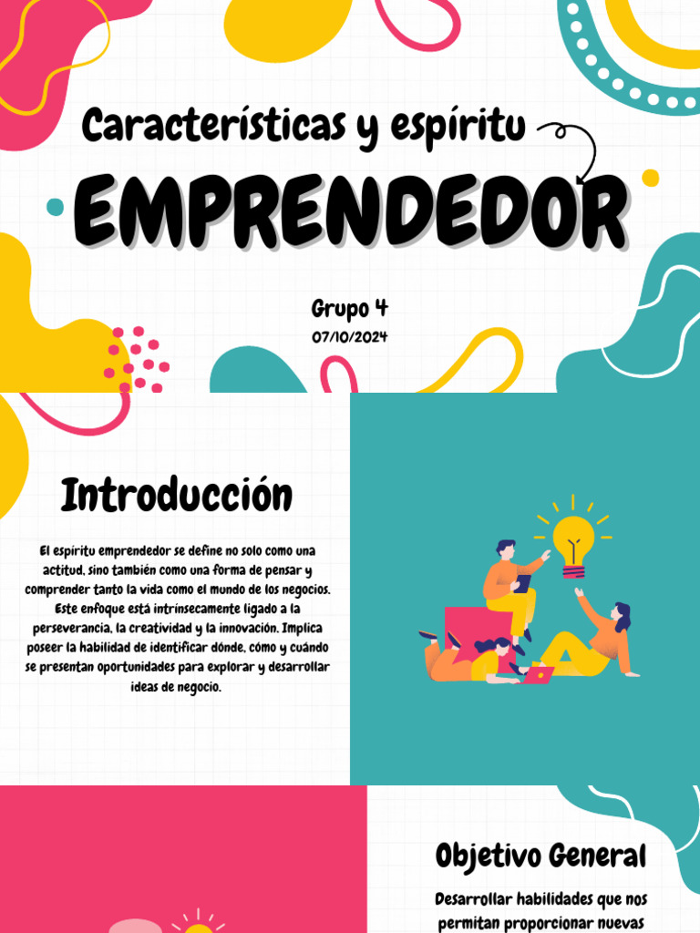 Características y Espíritu Emprendedor - Grupo 4 | PDF