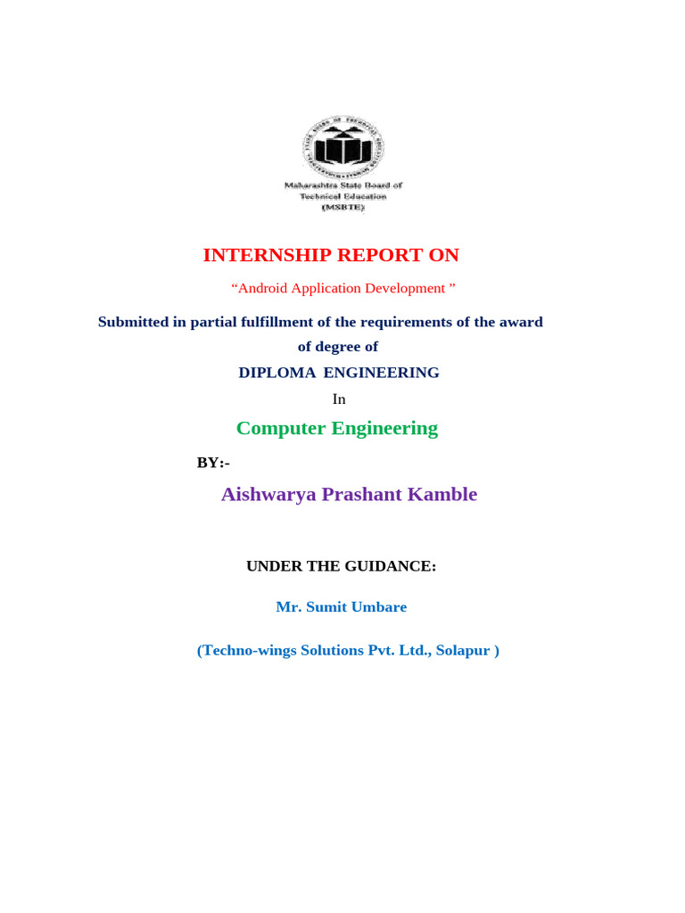 Android App Development Internship Report | PDF | Software Testing ...