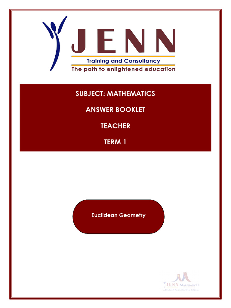 Euclidean Geometry Teacher Answer Booklet Maths GR 12 | PDF