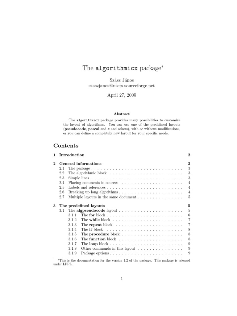 Customizing Algorithmicx Package | PDF | Parameter (Computer ...
