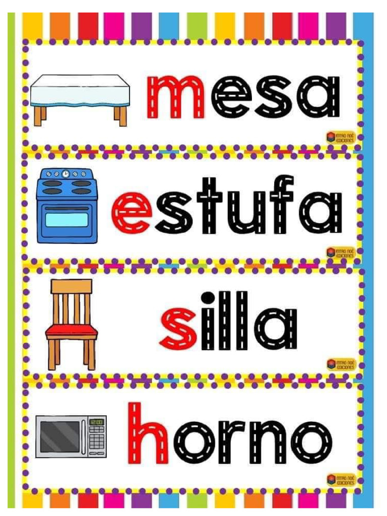 Letreros para Alfabetizar en Casa | PDF | Artes del Lenguaje y Comunicación