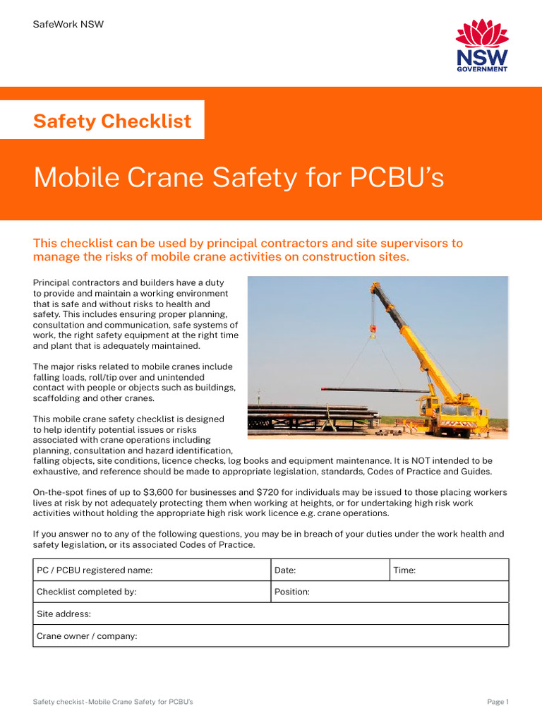 Mobile Crane Safety For Pcbus | PDF | Crane (Machine) | Occupational ...