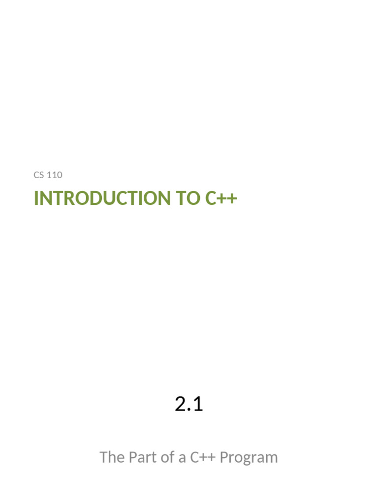 Chapter 2 Introduction To CPP | PDF