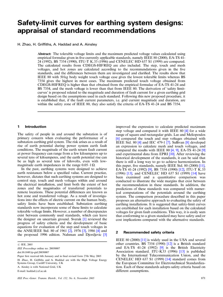 Paper on Earthing System Design | PDF