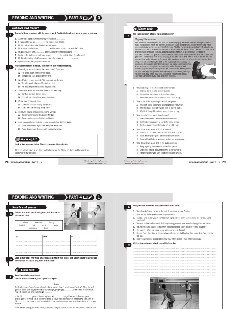 KET - Exam Booster - Leisures + Sports | PDF