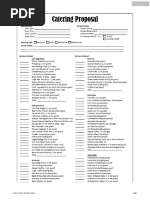 Catering Proposal Format