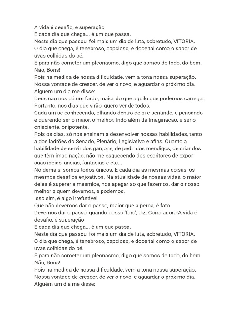 A Vida É Desafio | PDF