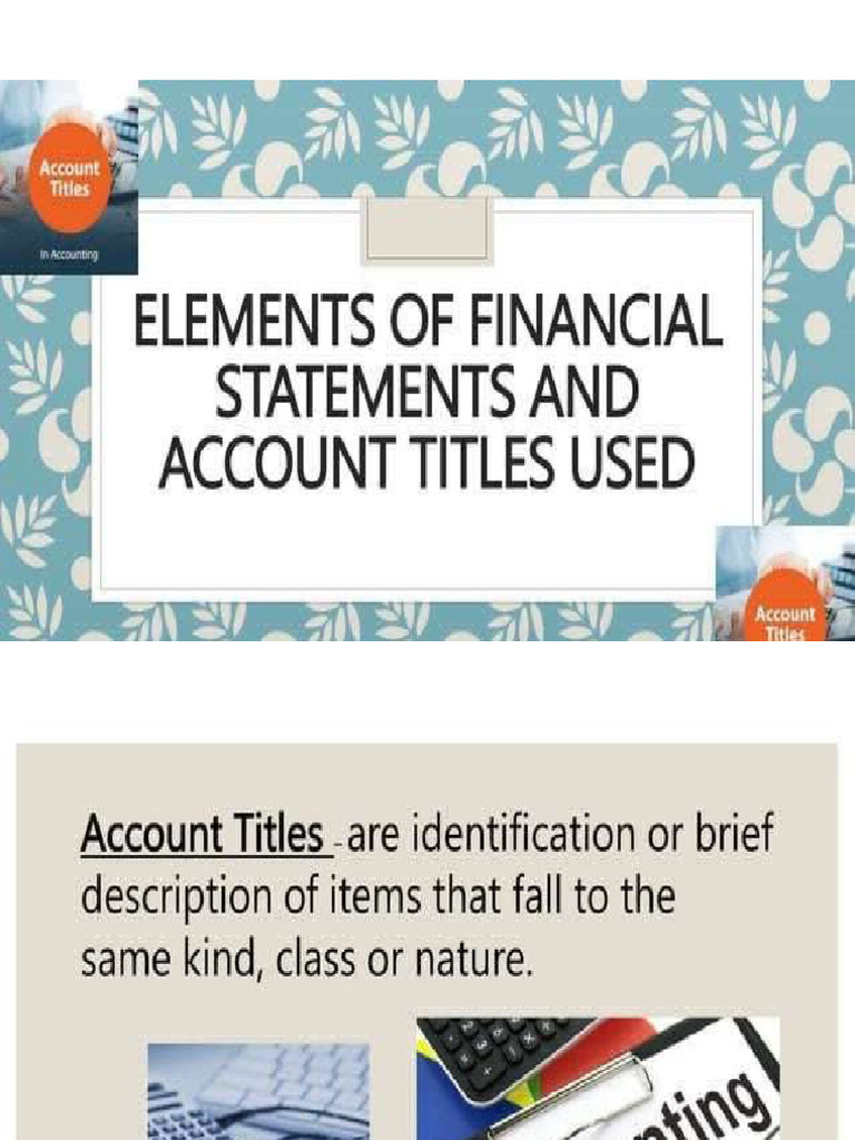 Elements of Accounting | PDF
