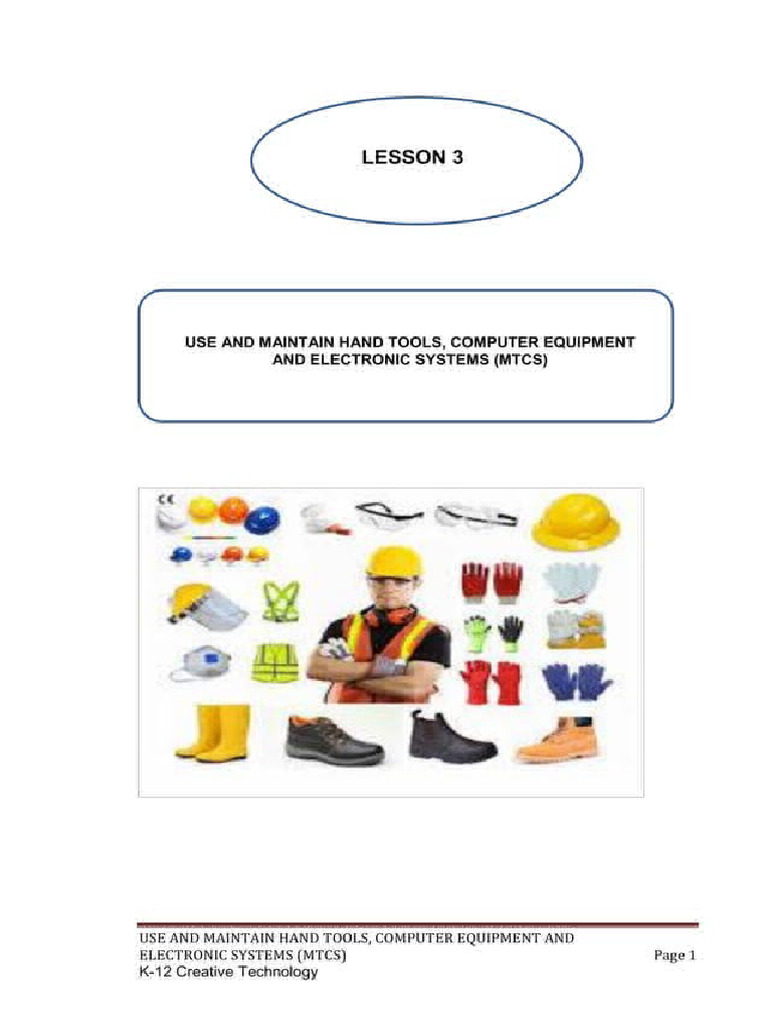 Creative Tech 7 - 1st QTR - Lesson 3 (Use and Maintain Hand Tools-MTCS ...