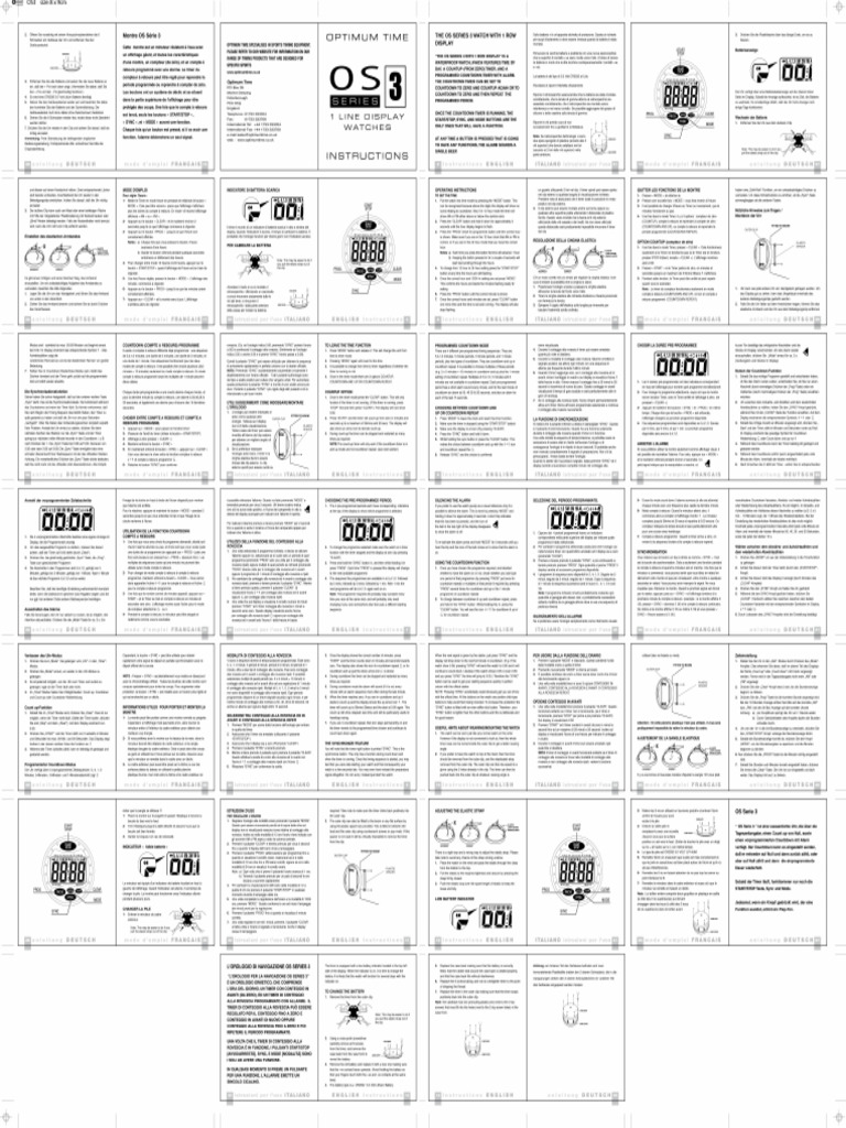 Optimum Time Event Watch OS Series 3 Manual Instructions | PDF