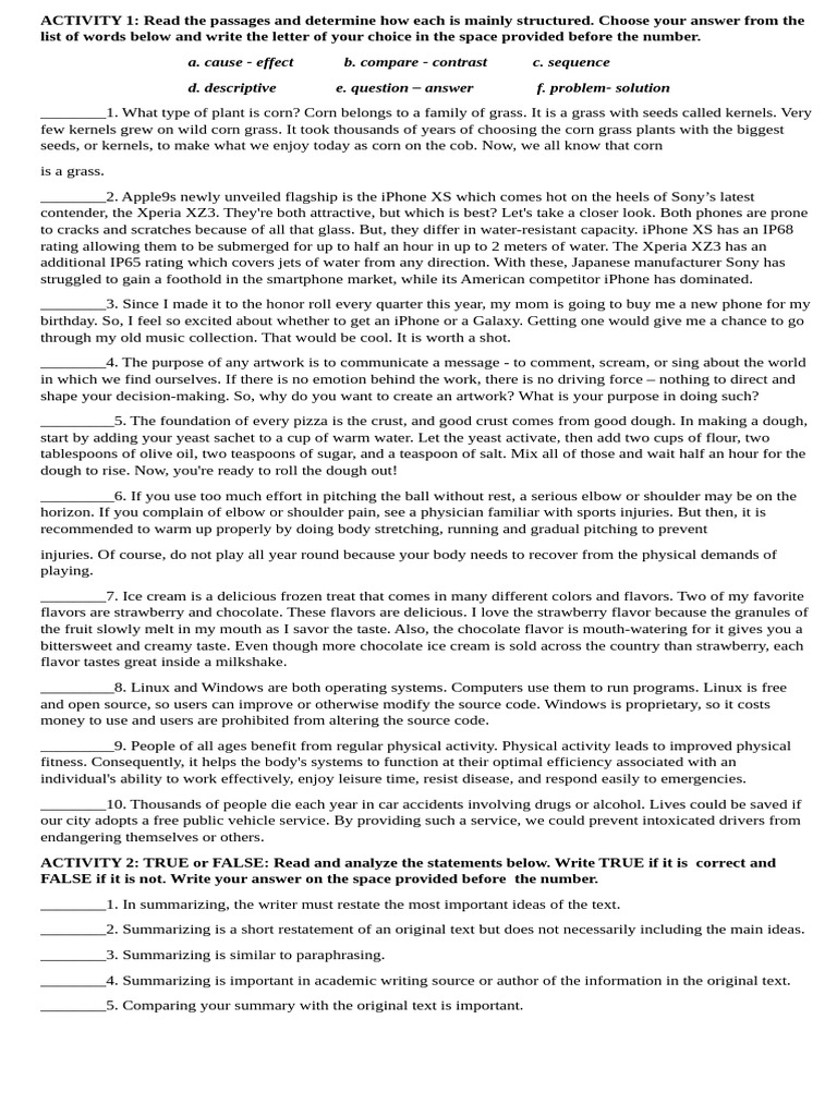 11 TVL PM Activities | PDF | Attention Deficit Hyperactivity Disorder ...