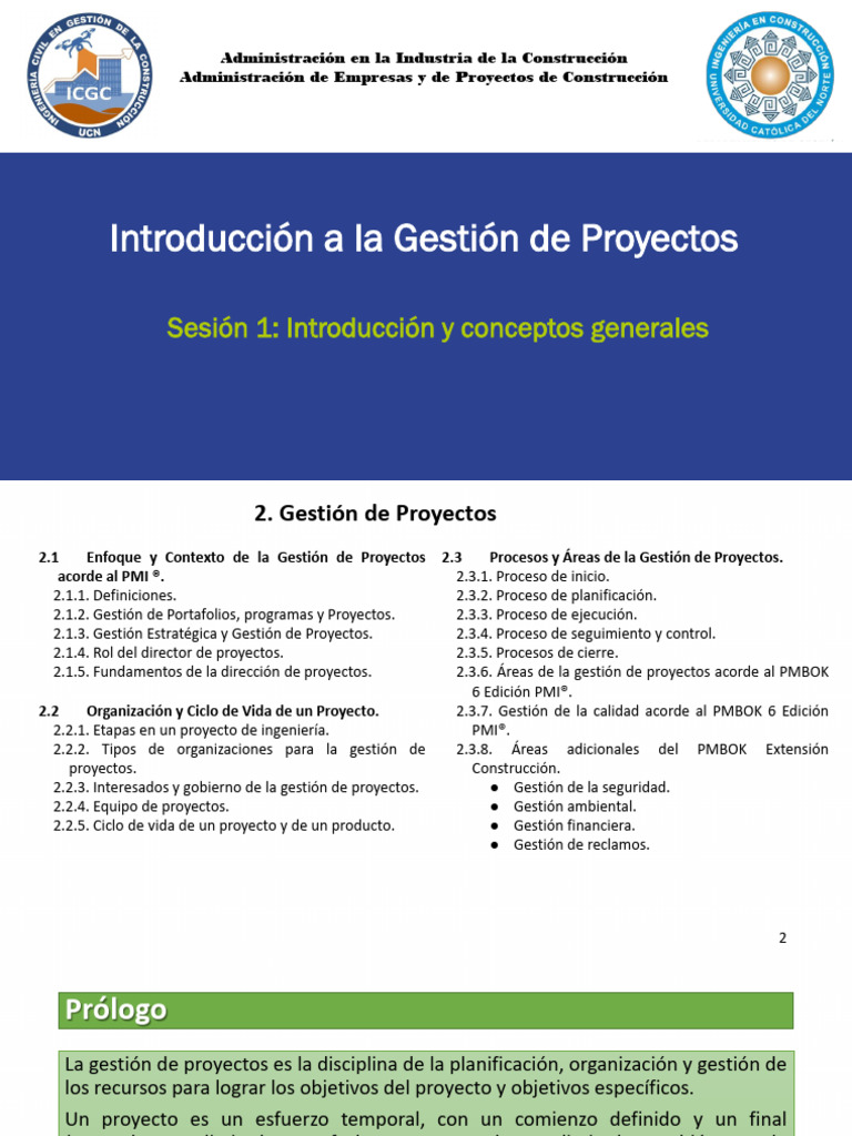 Introducción A La Gestión de Proyectos | PDF