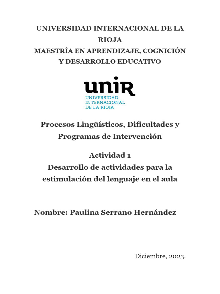 Actividades para Estimular el Lenguaje Infantil | PDF | Léxico | Artes ...