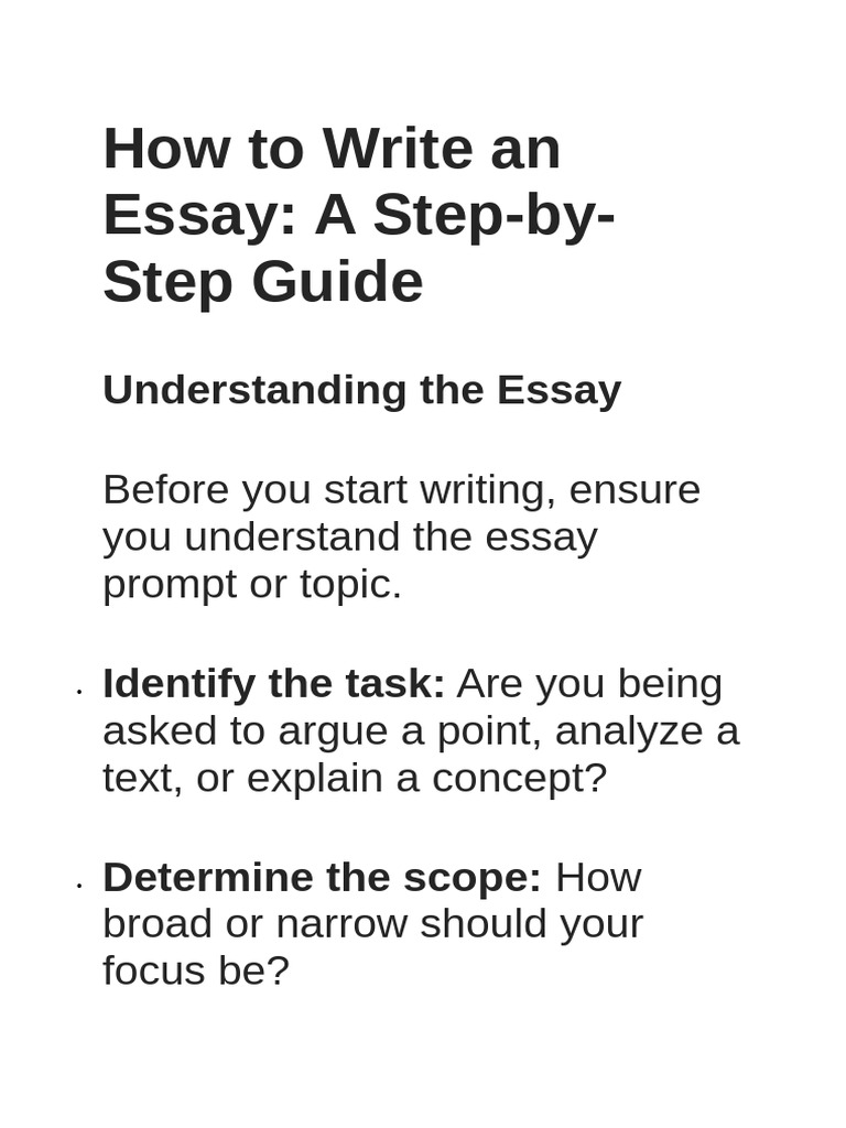 ## How To Write An Essay A Step-By-Step Guide - 241008 - 113603 | PDF