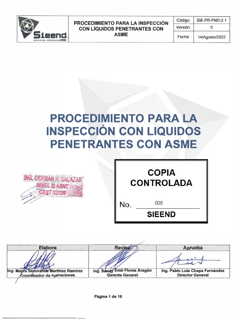Sie-Pr-Pnd-2.1 Procedimiento Pa La Inspeccion de Liquidos Penetrantes ...