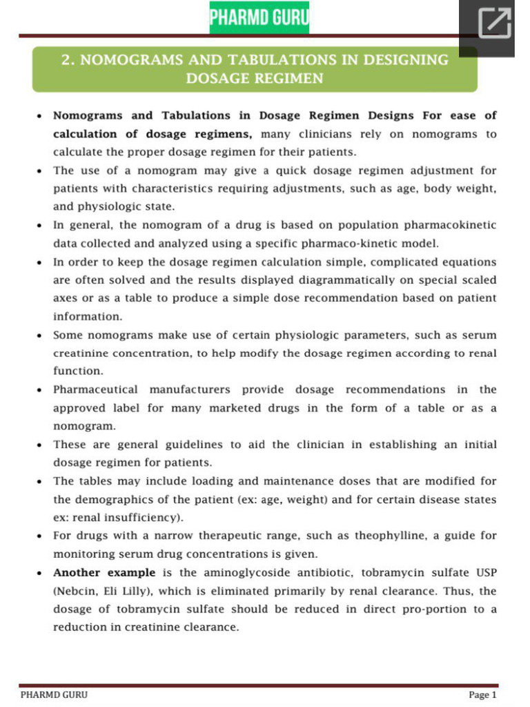2. Nomograms and tabulations in design8ng dosage regimen | PDF