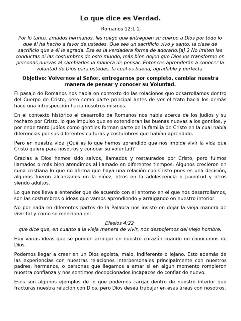 Lo Que Dice Es Verdad | PDF