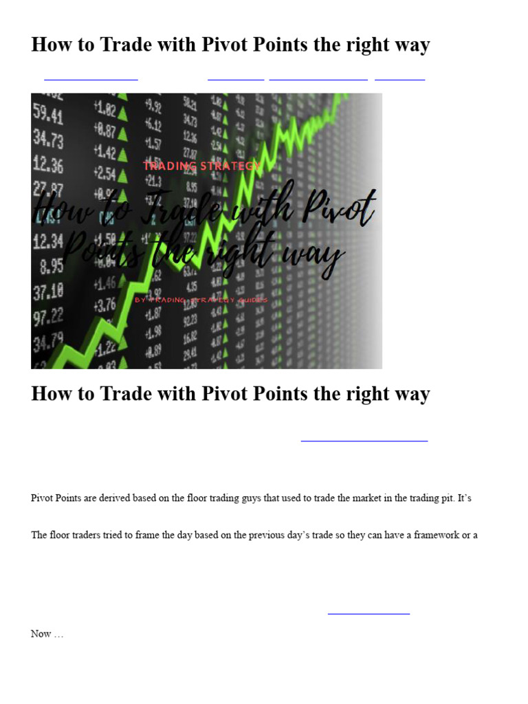 How To Trade With Pivot Points The Right Way | PDF
