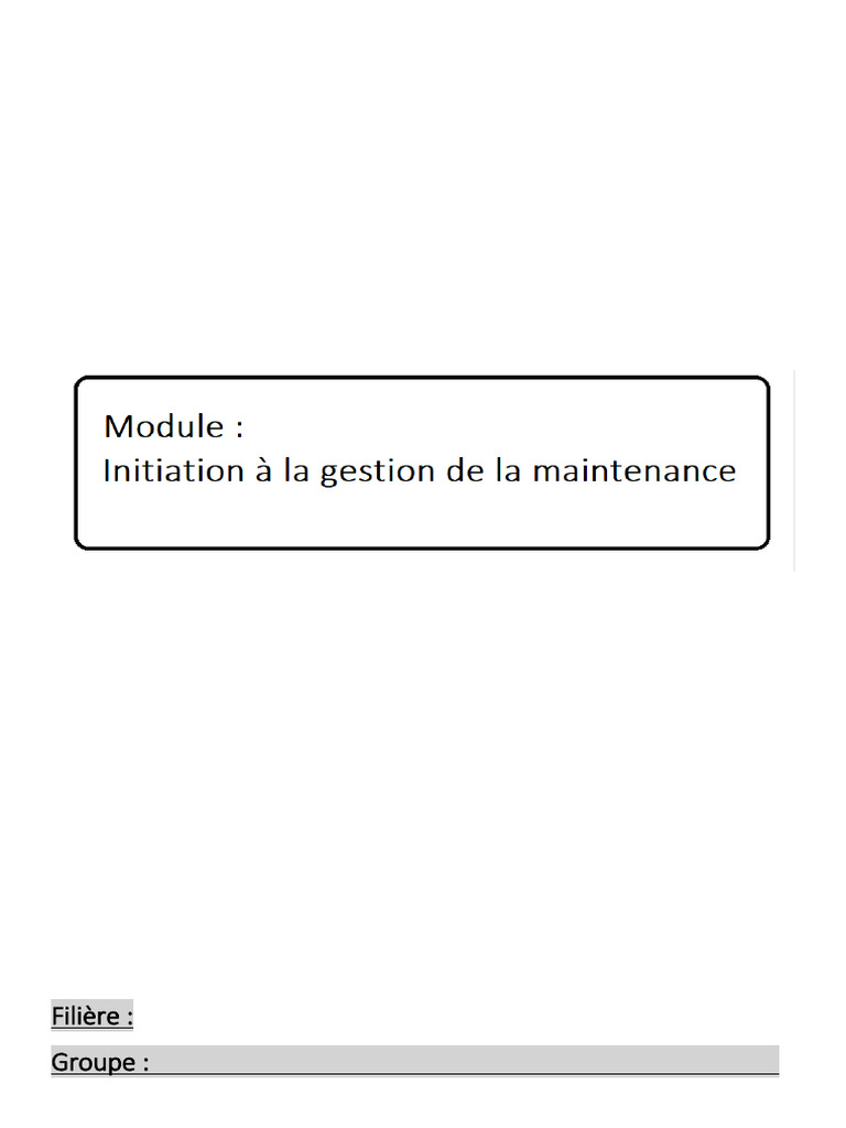 Gestion de La Maintenance TSM | PDF